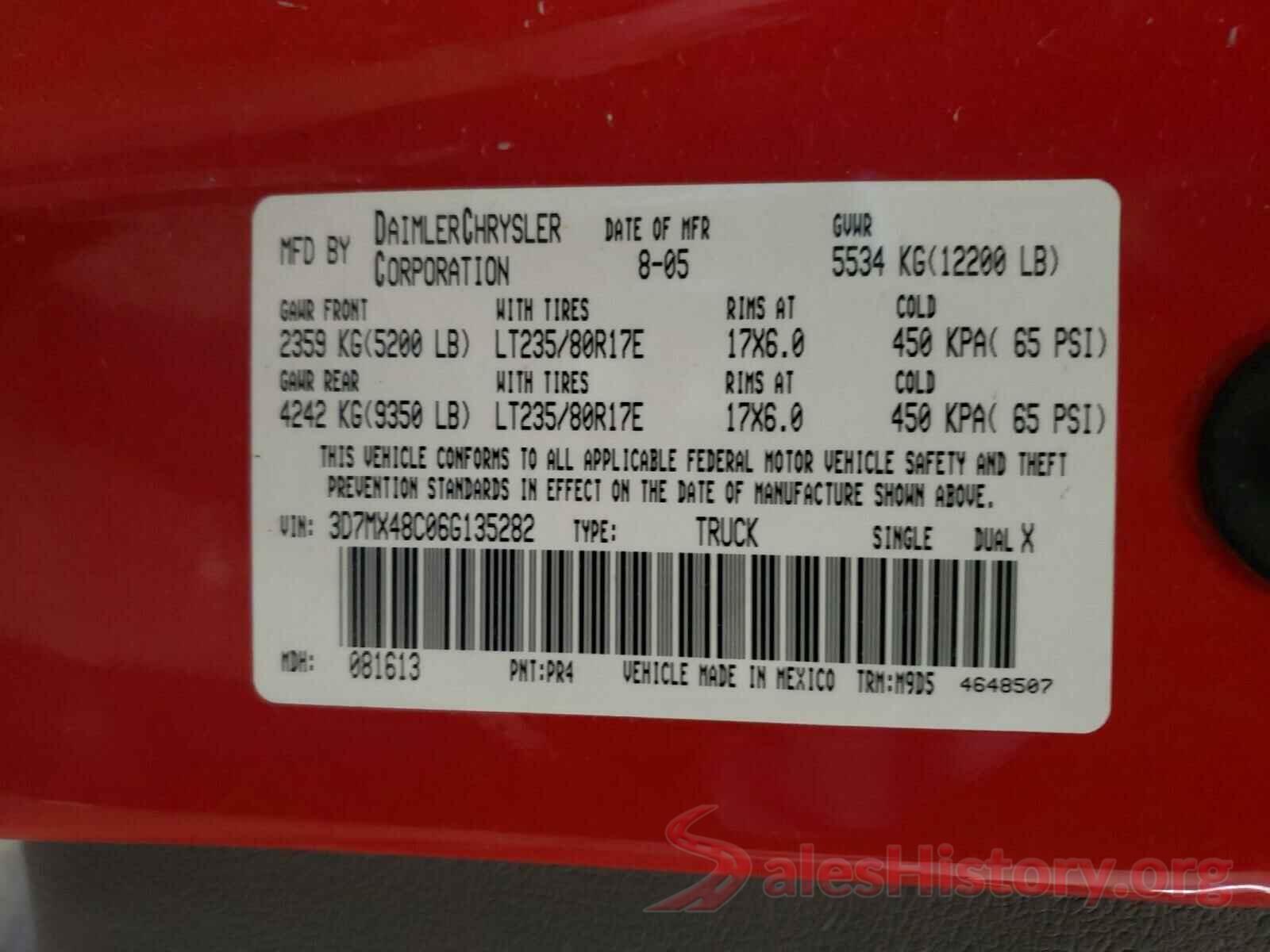 1FT8W3DT4LEE67789 2006 DODGE RAM 3500