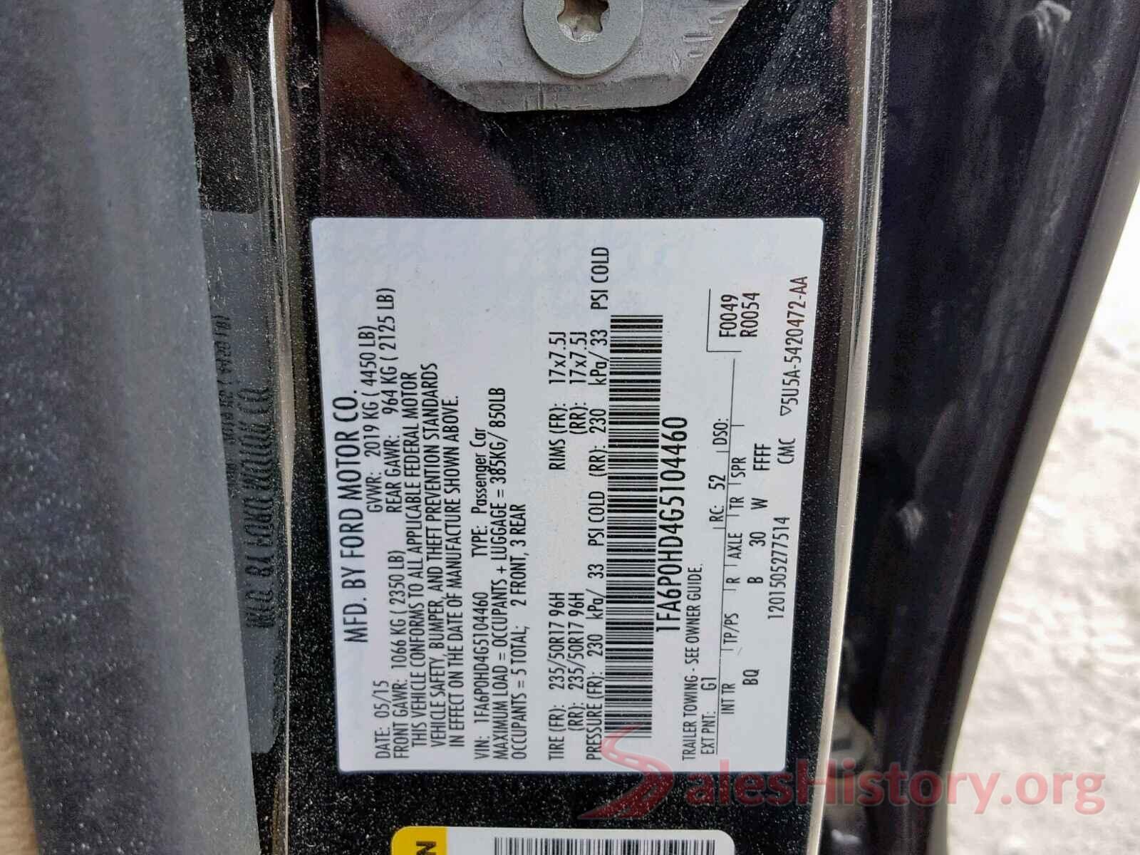 5XYPG4A51KG597085 2016 FORD FUSION SE