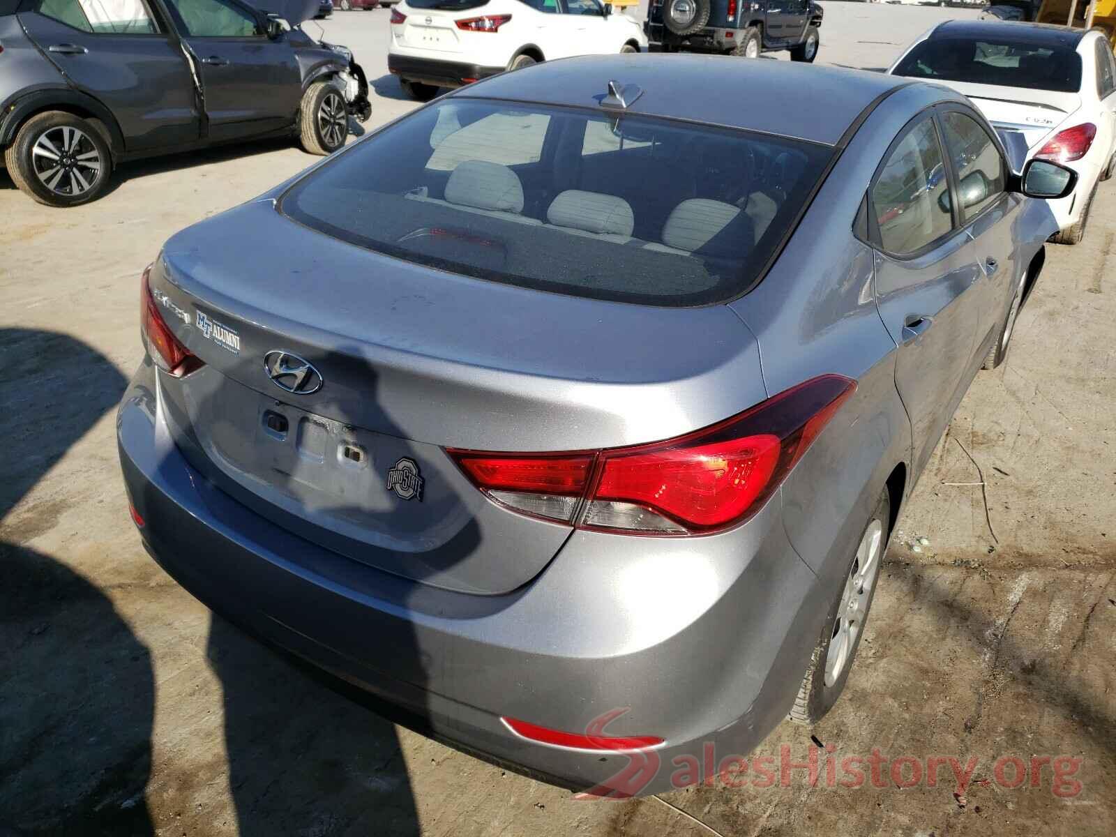 5NPDH4AE4GH730809 2016 HYUNDAI ELANTRA