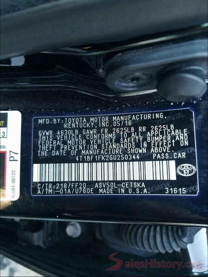 4T1BF1FK2GU250344 2016 TOYOTA CAMRY