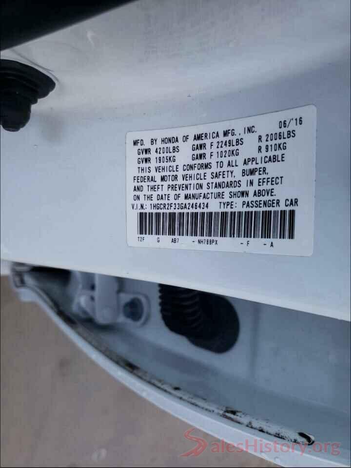 1HGCR2F33GA246434 2016 HONDA ACCORD