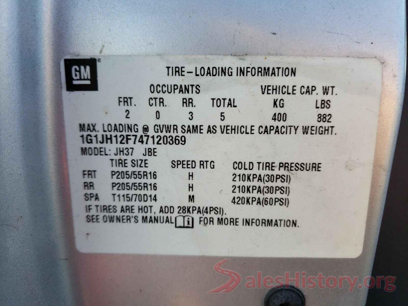 2T3F1RFV4MW191664 2004 CHEVROLET CAVALIER