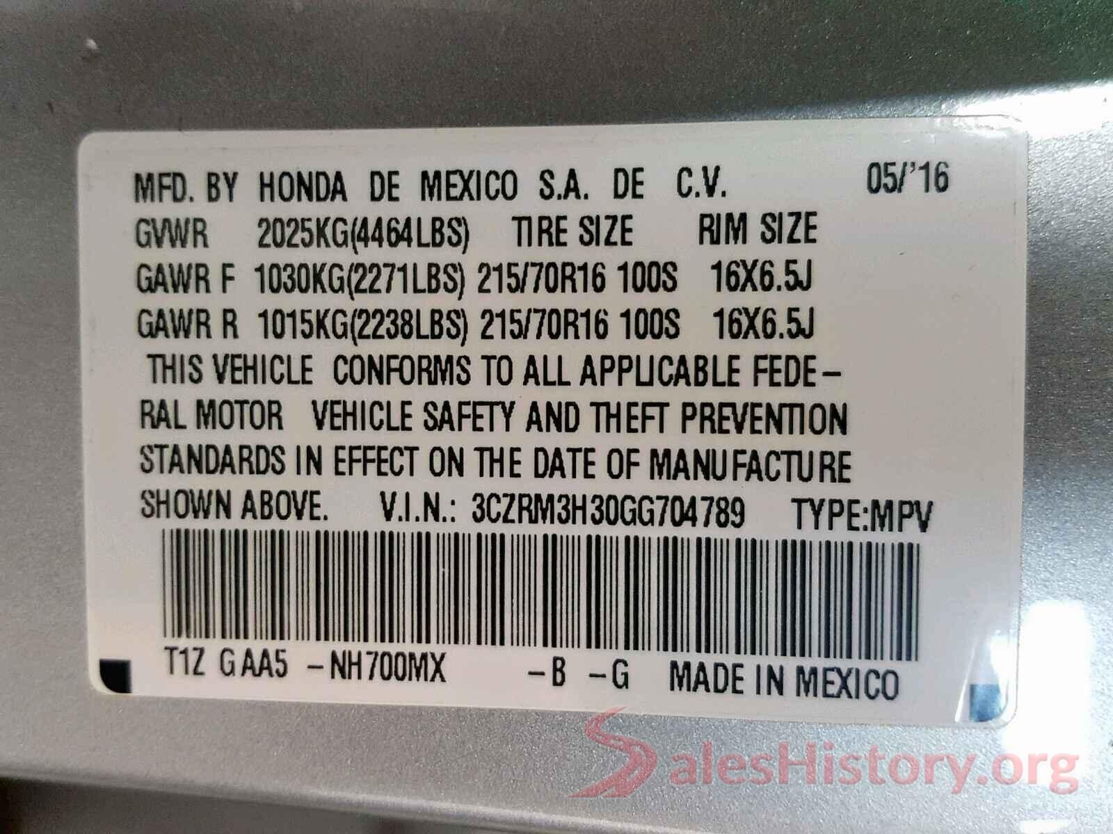 3TMCZ5AN0KM285955 2016 HONDA CR-V LX