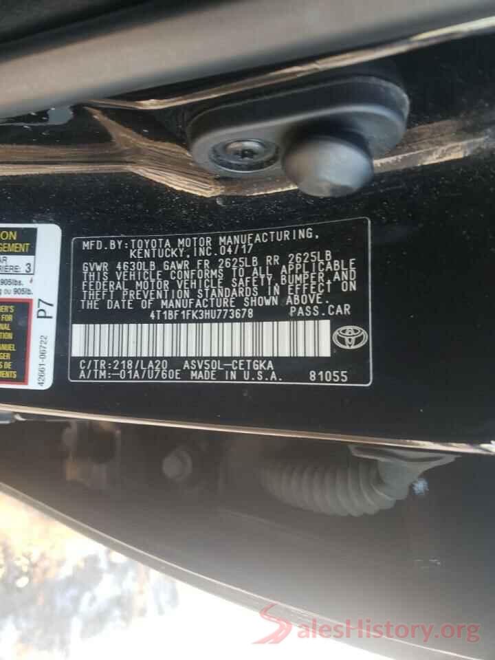 4T1BF1FK3HU773678 2017 TOYOTA CAMRY