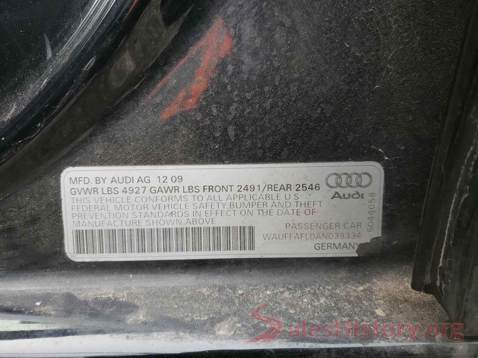 2HGFC2F55GH552133 2010 AUDI A4