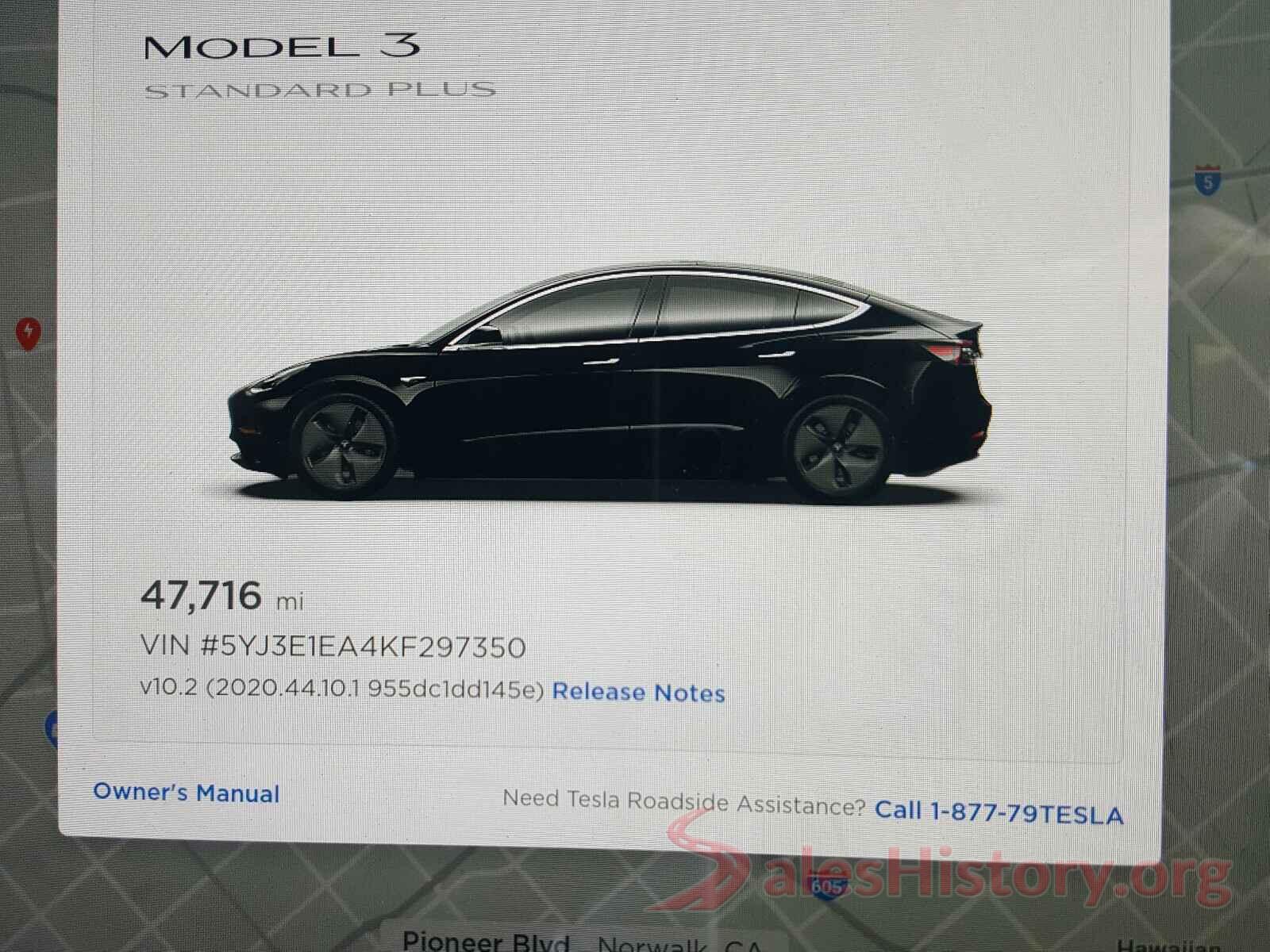 5YJ3E1EA4KF297350 2019 TESLA MODEL 3