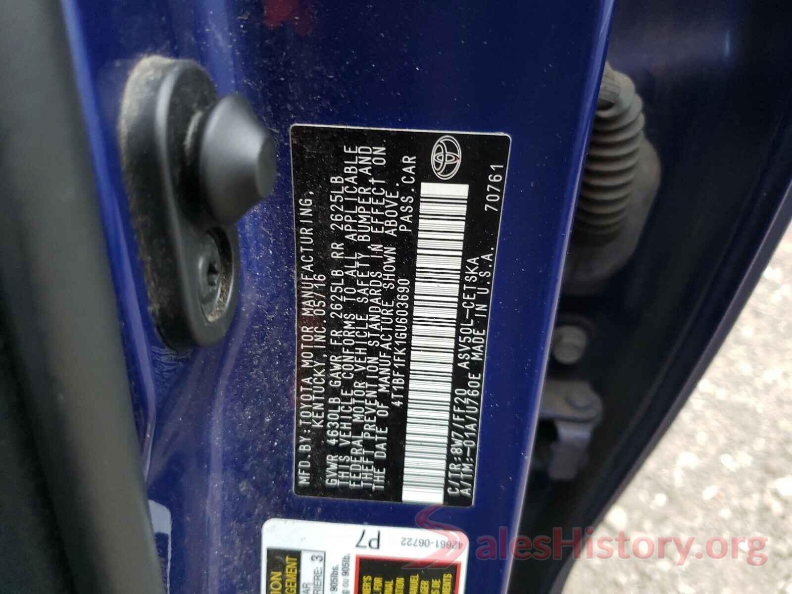 4T1BF1FK1GU603690 2016 TOYOTA CAMRY