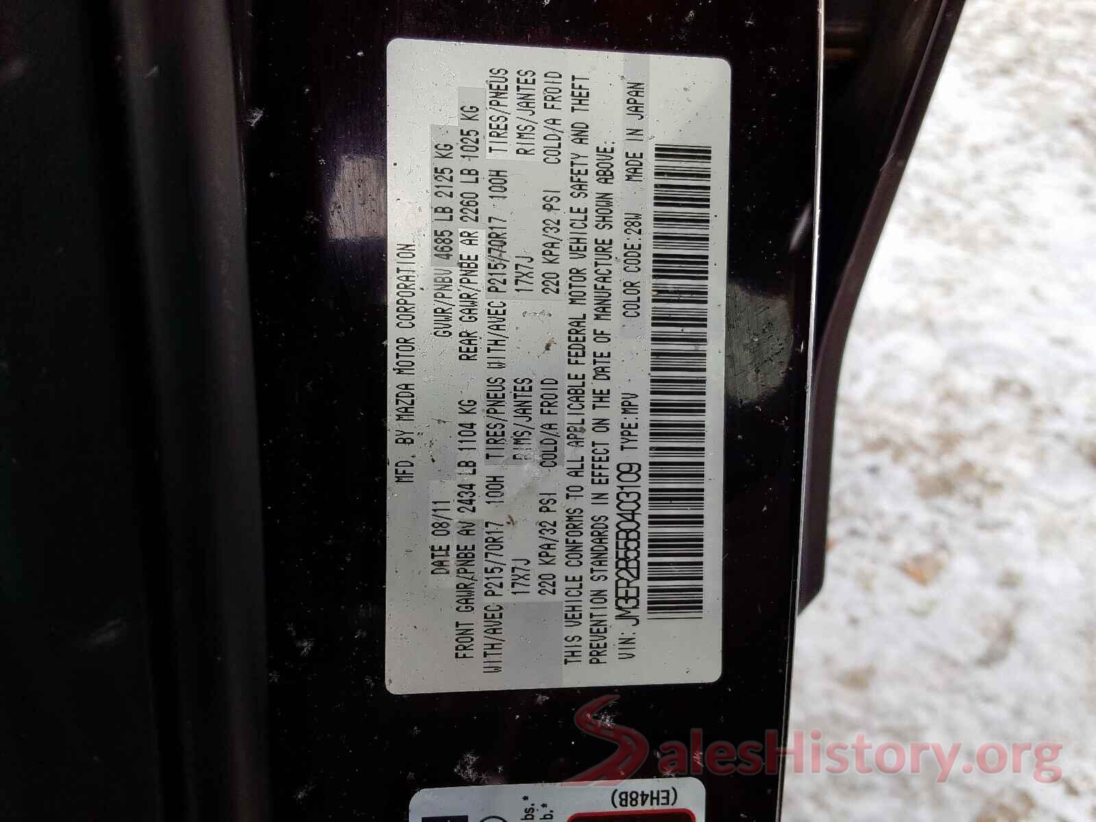 3N1AB7AP3HY409519 2011 MAZDA CX-7