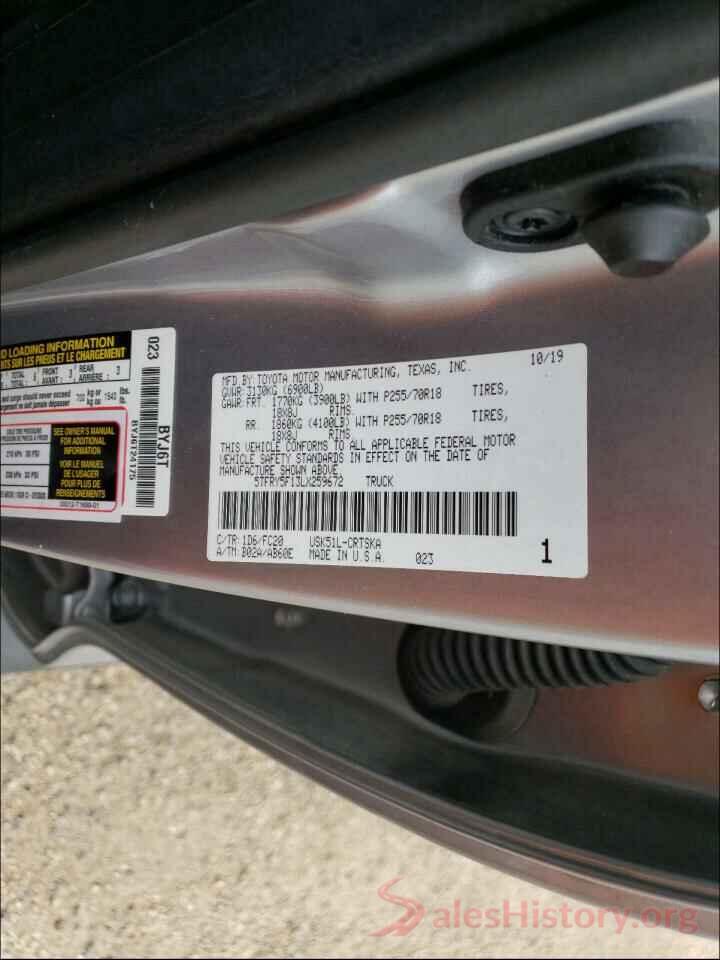 5TFRY5F13LX259672 2020 TOYOTA TUNDRA