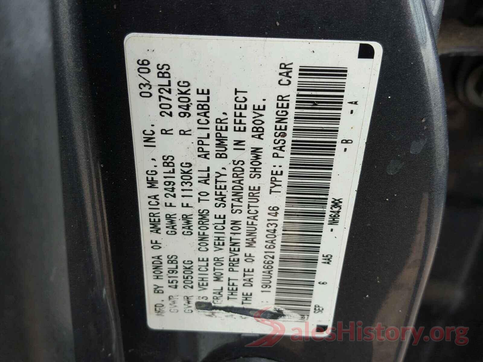 5TFCZ5AN2HX049147 2006 ACURA 3.2 TL