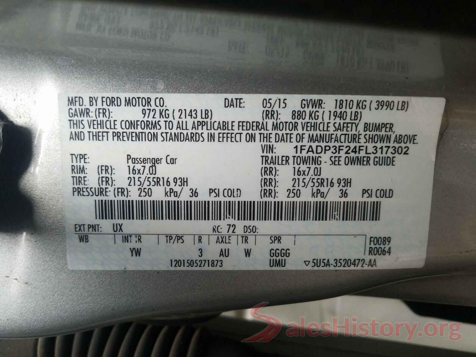 1V2RR2CA4JC560664 2015 FORD FOCUS