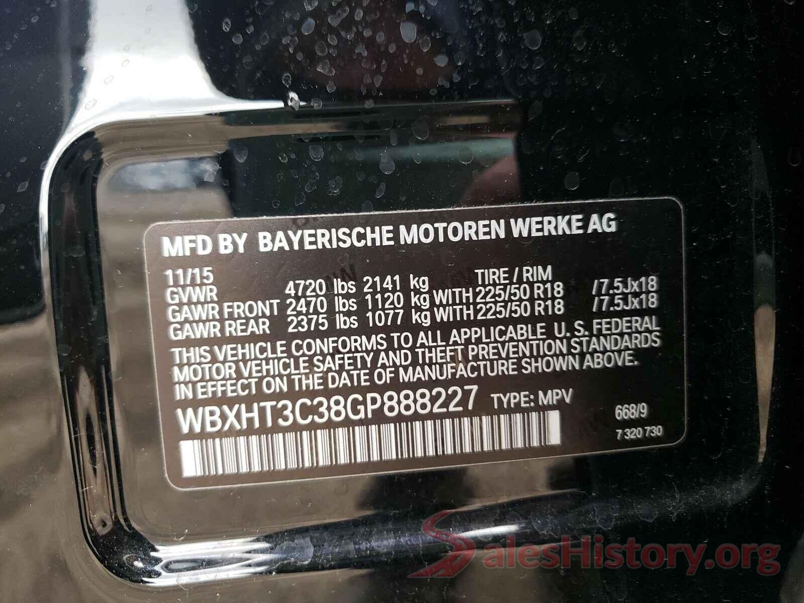 WBXHT3C38GP888227 2016 BMW X1