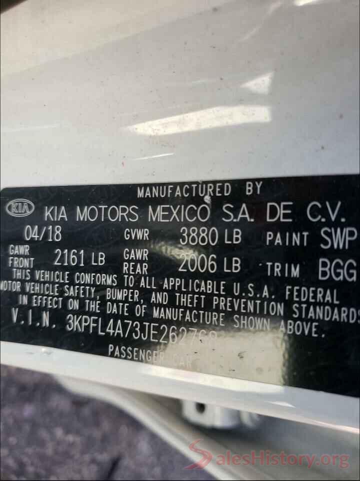 3KPFL4A73JE262768 2018 KIA FORTE