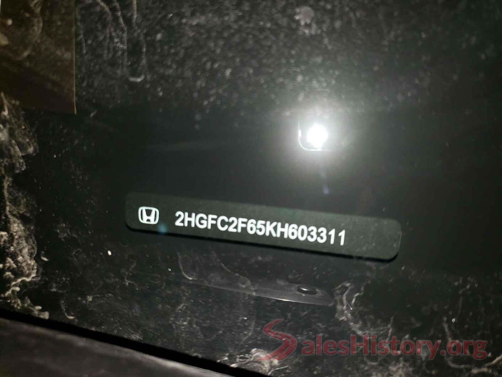 2HGFC2F65KH603311 2019 HONDA CIVIC