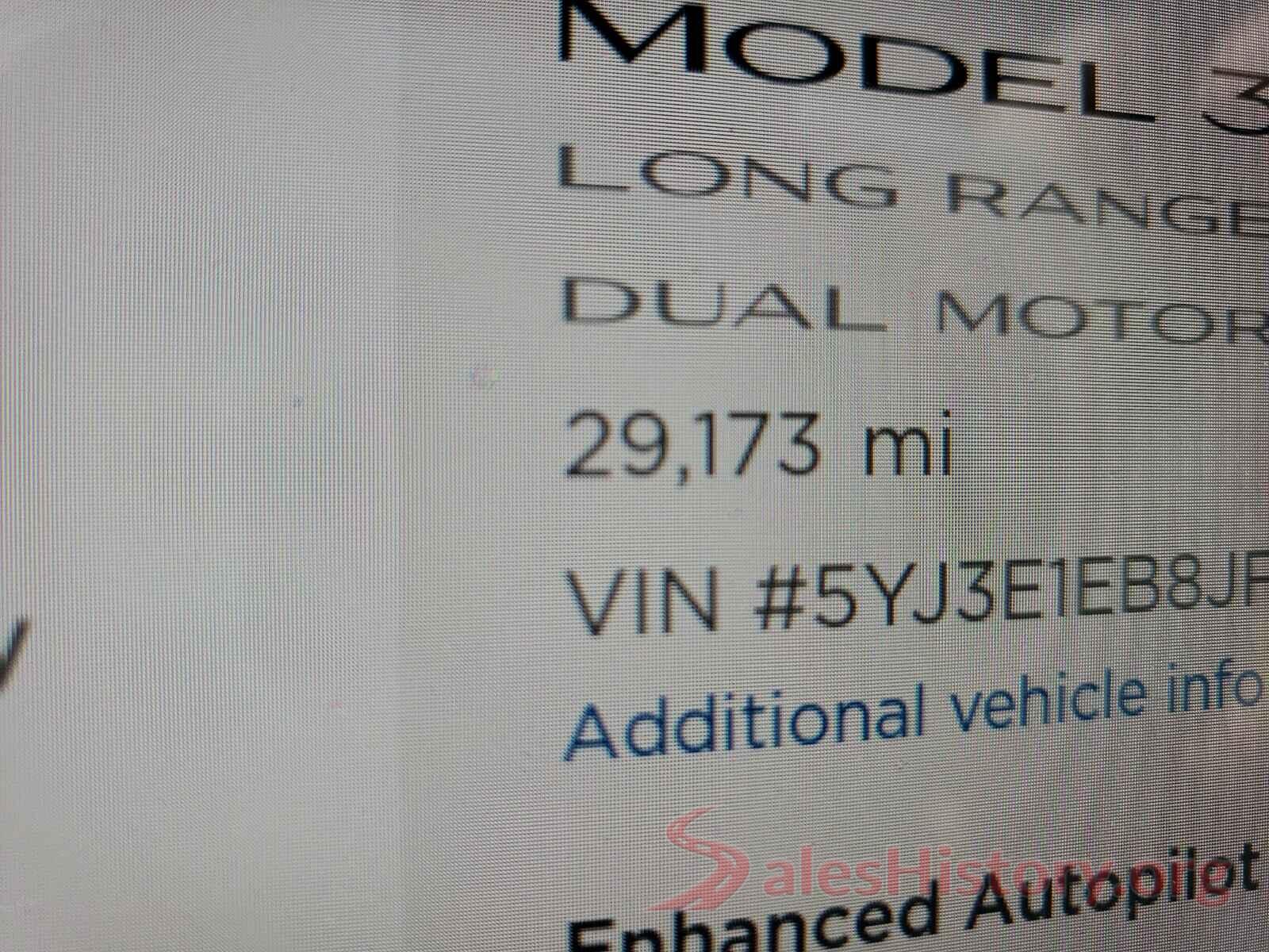 5YJ3E1EB8JF088488 2018 TESLA MODEL 3