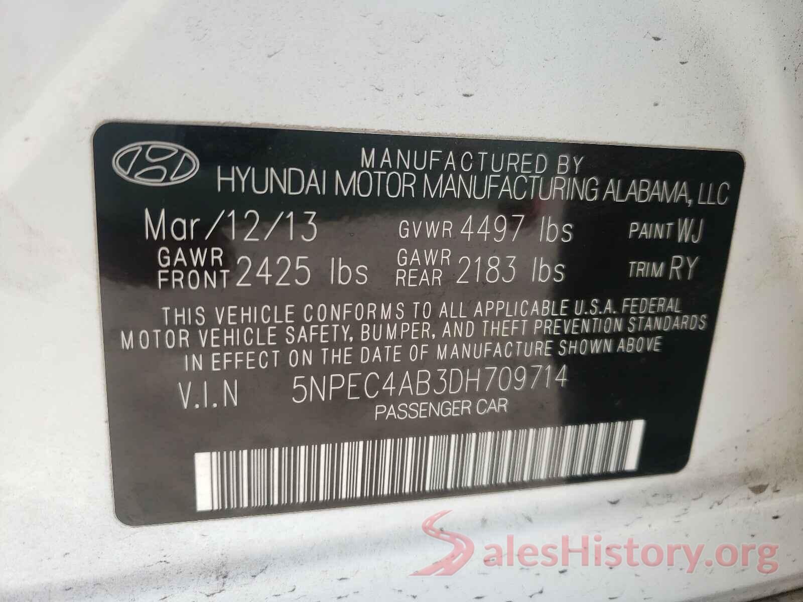 3N1CN8EV7ML808701 2013 HYUNDAI SONATA