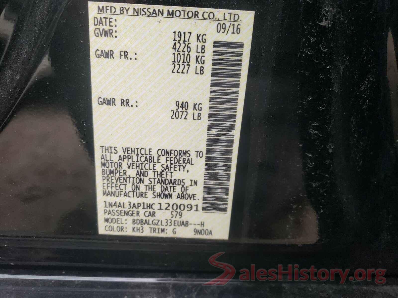 1N4AL3AP1HC120091 2017 NISSAN ALTIMA