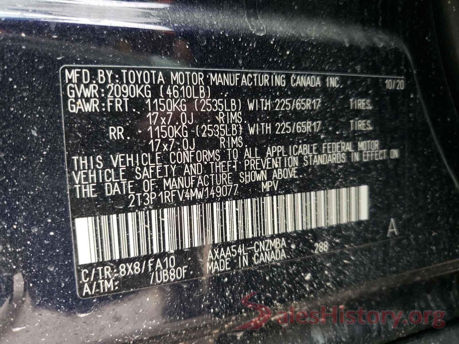 2T3P1RFV4MW149077 2021 TOYOTA RAV4