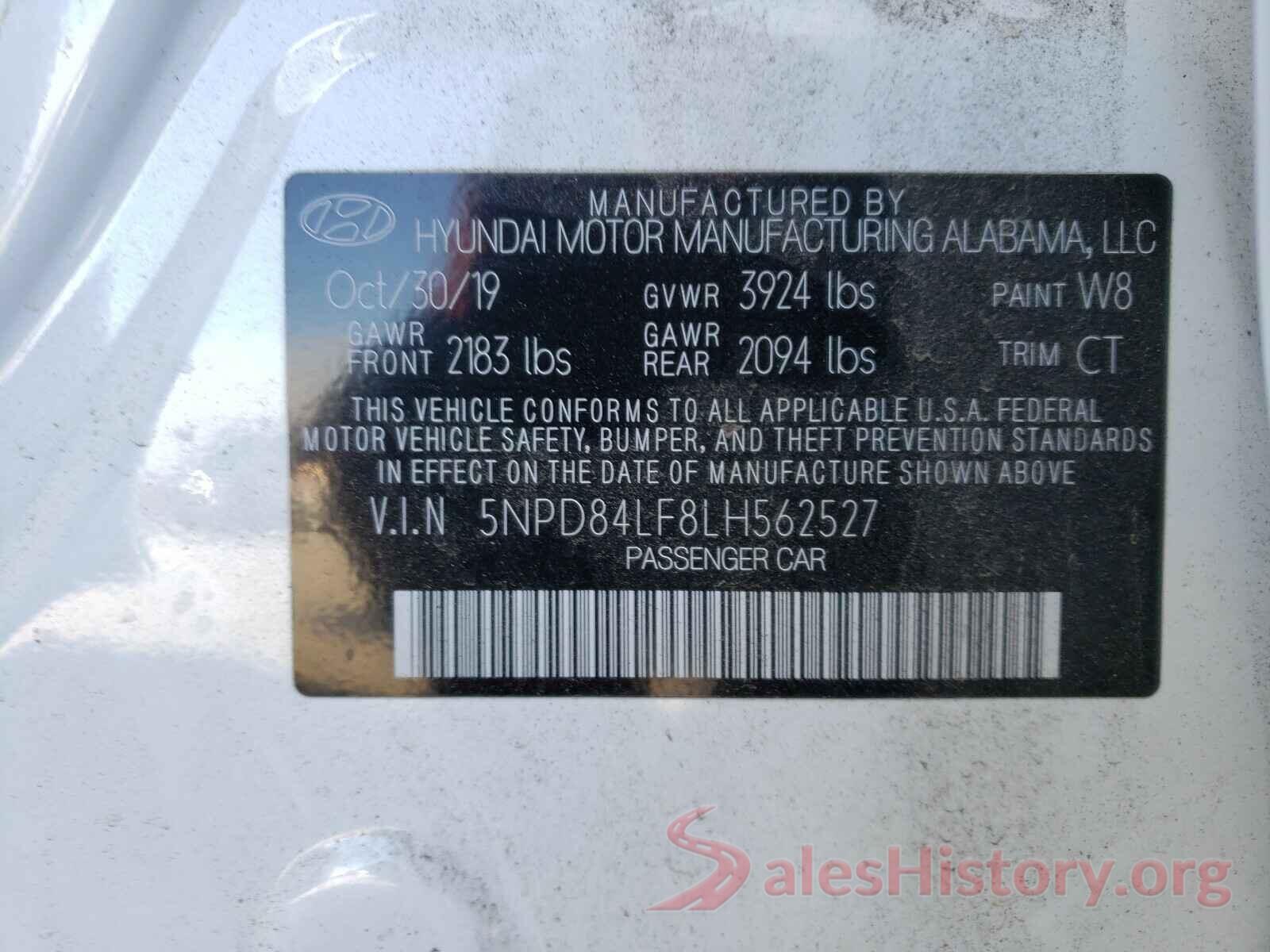 5NPD84LF8LH562527 2020 HYUNDAI ELANTRA