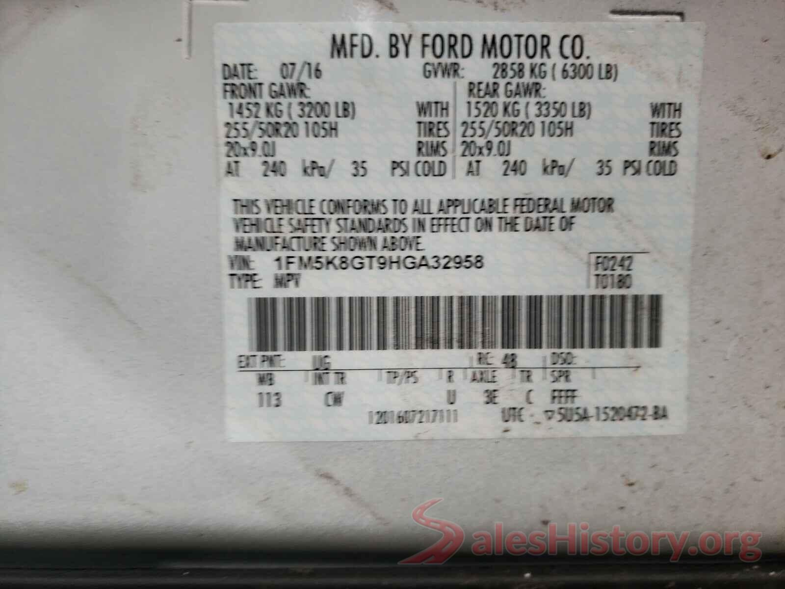 1FTEW1EF3GKD73278 2017 FORD EXPLORER