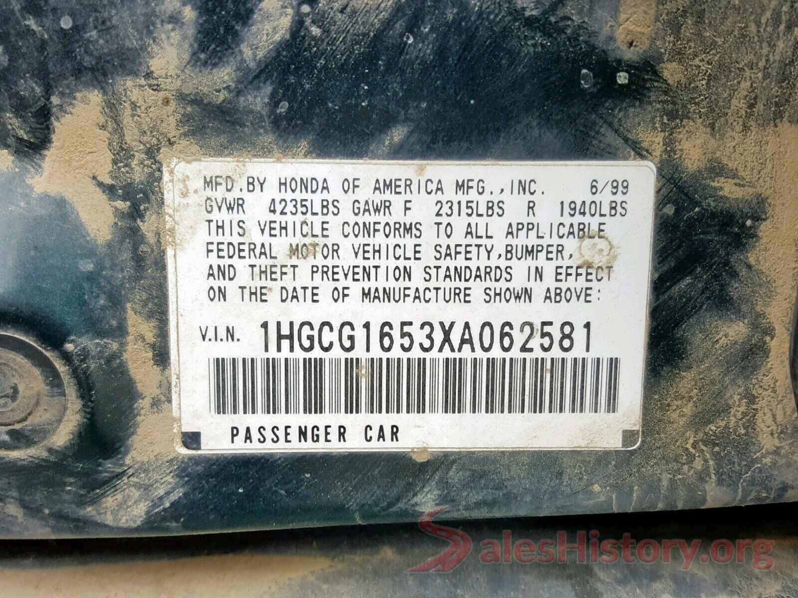 SHHFK7H54HU217690 1999 HONDA ACCORD EX