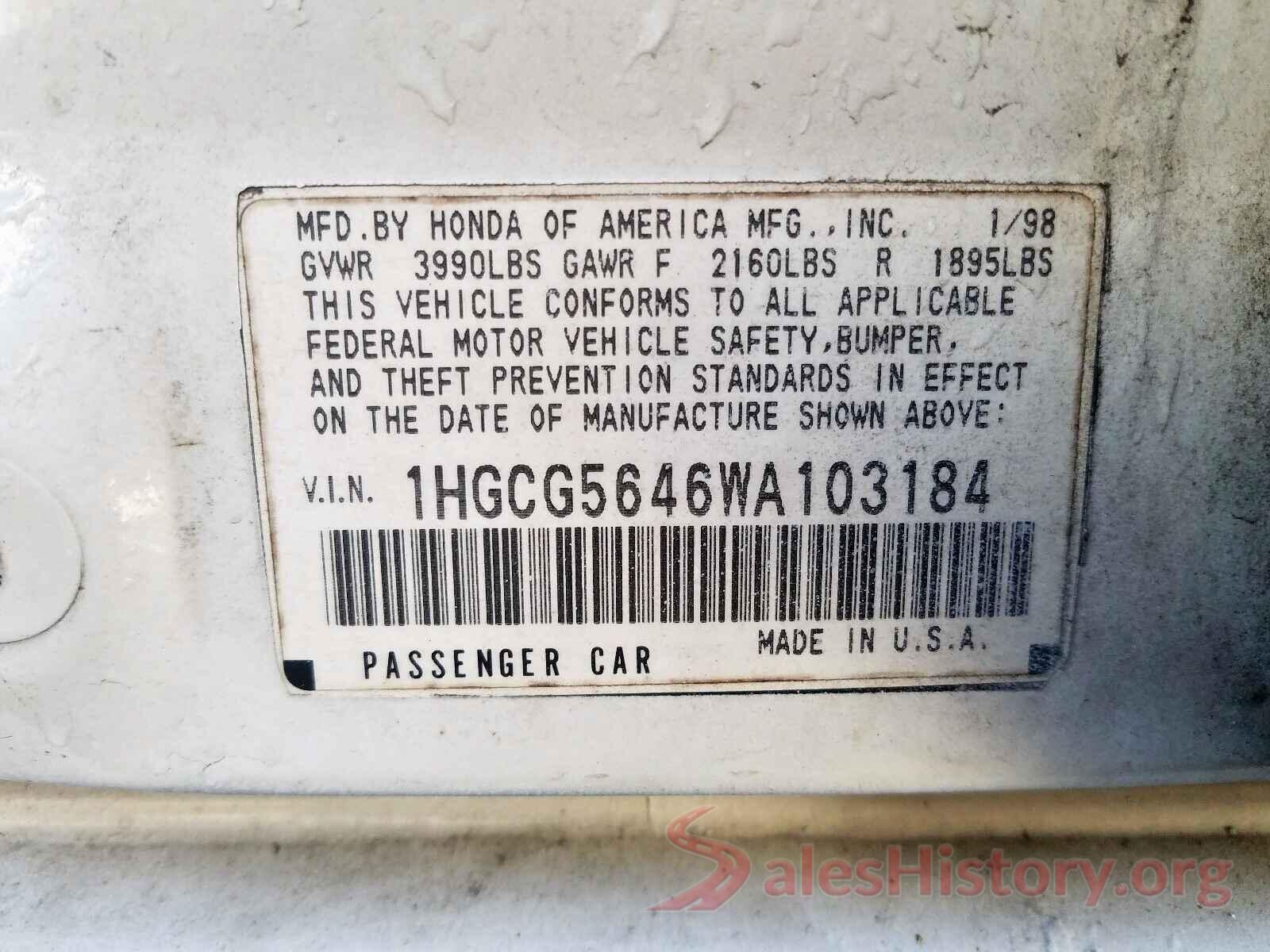 2HKRM4H57GH641310 1998 HONDA ACCORD