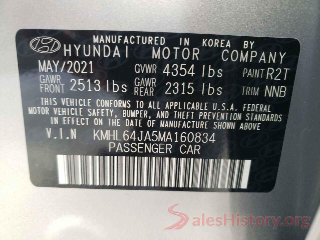 KMHL64JA5MA160834 2021 HYUNDAI SONATA