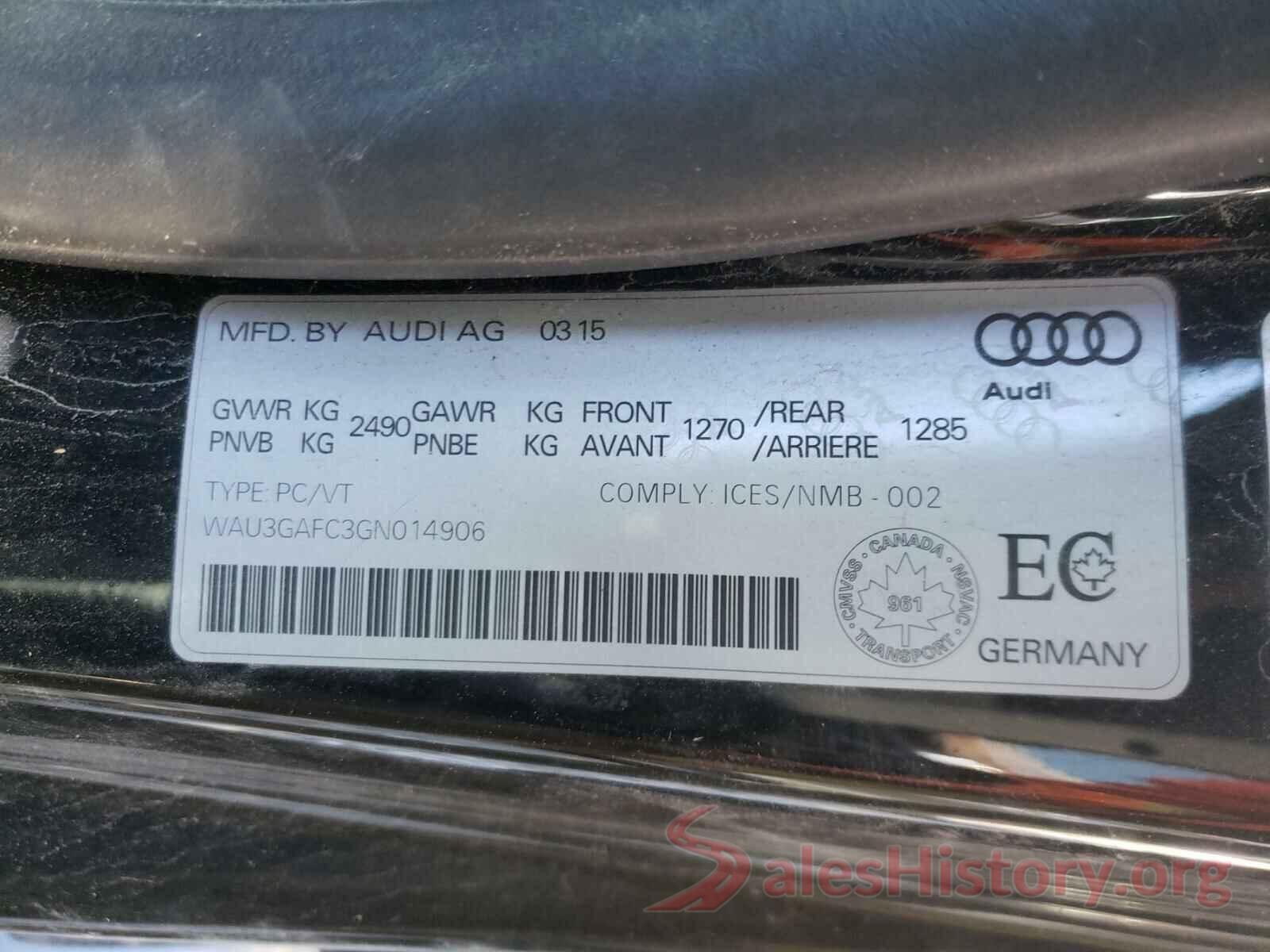 WAU3GAFC3GN014906 2016 AUDI A7