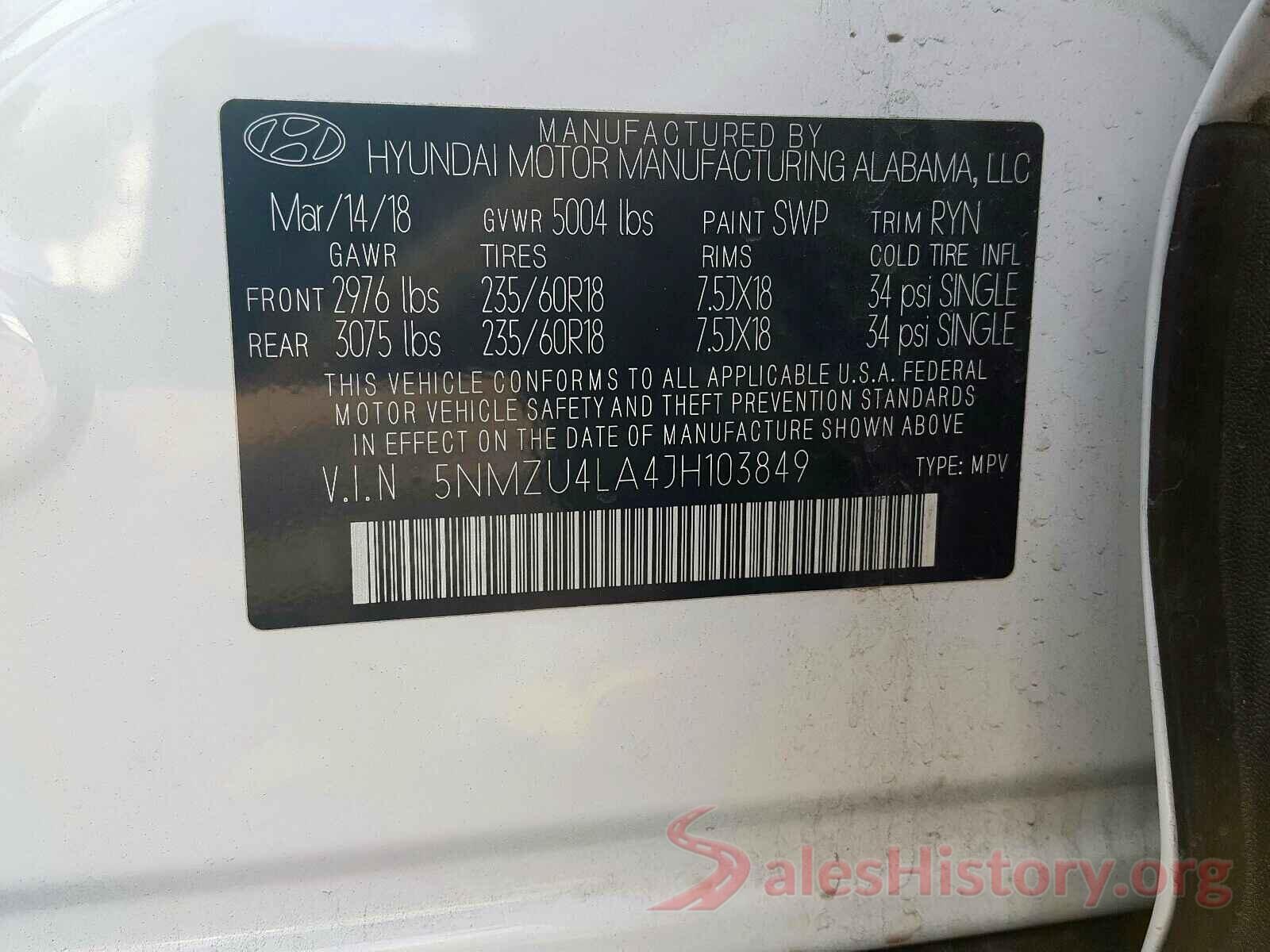 3KPA24AD3LE258466 2018 HYUNDAI SANTA FE S