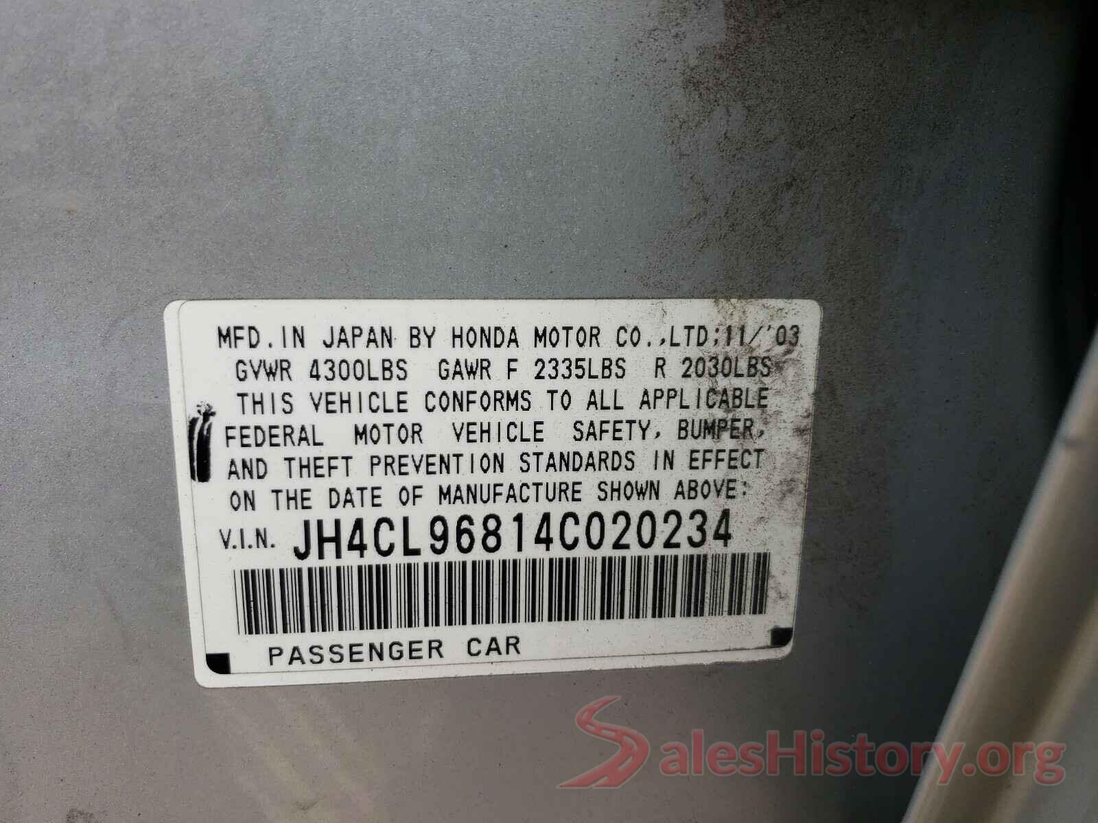 JF2GPABC4G8213568 2004 ACURA TSX