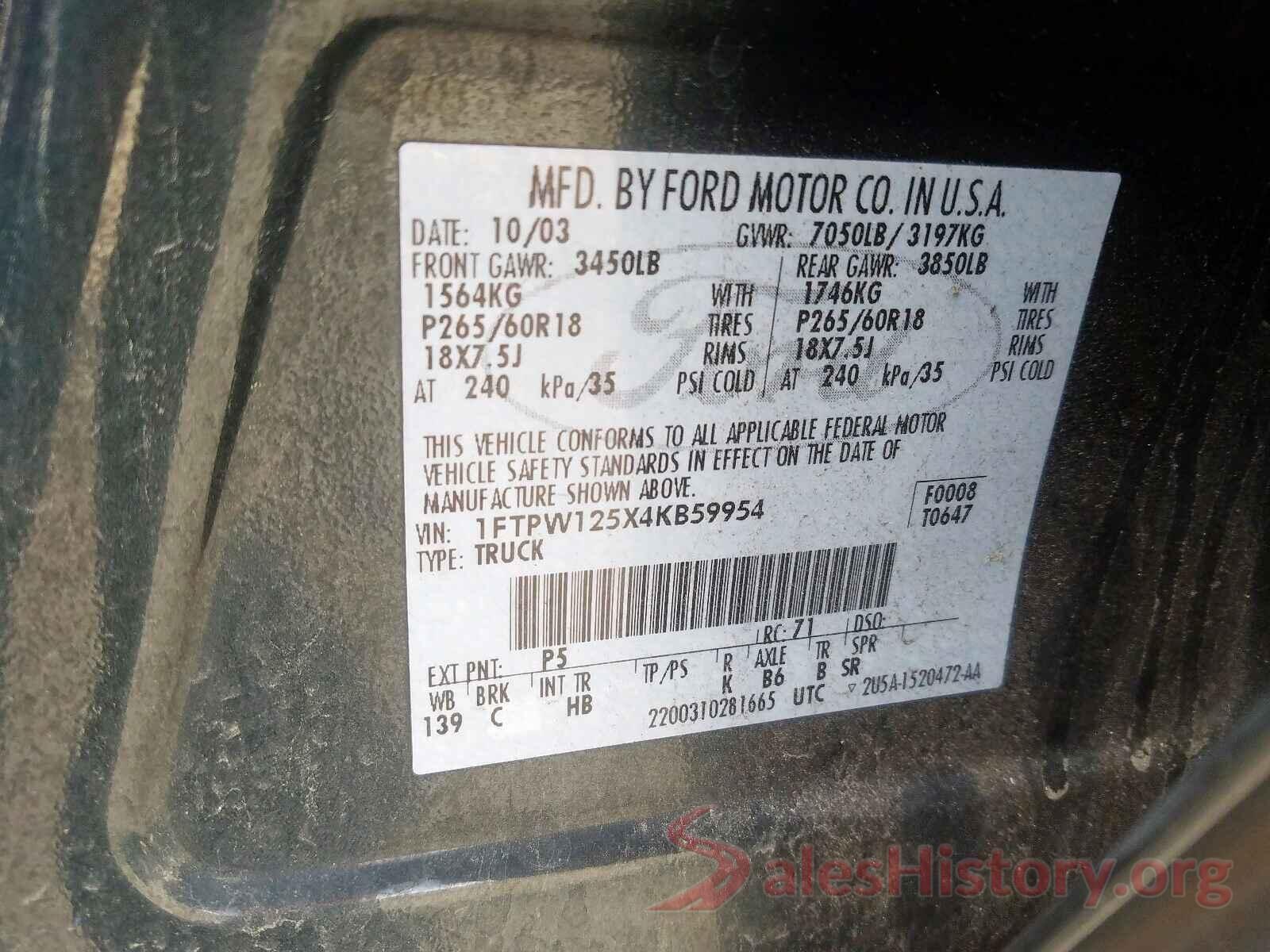 5FNYF6H22MB075879 2004 FORD F150