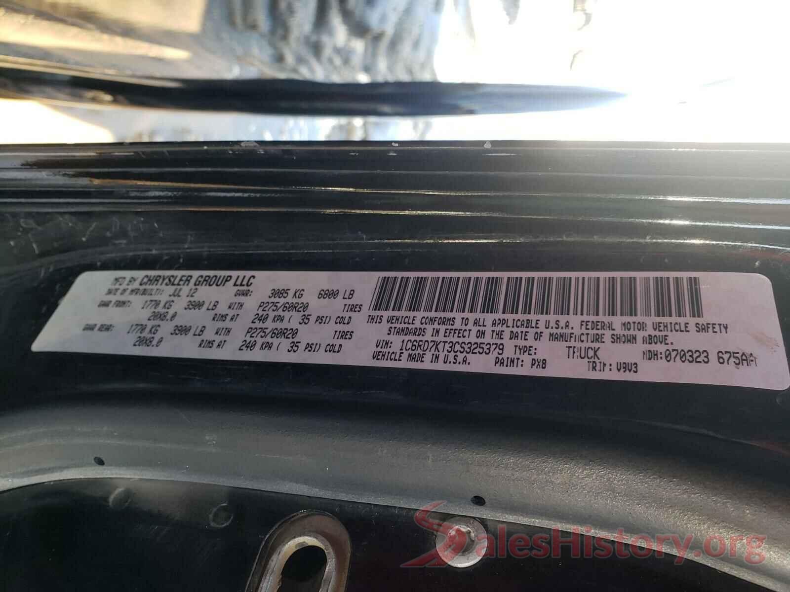 5TFEY5F14LX259355 2012 DODGE RAM 1500