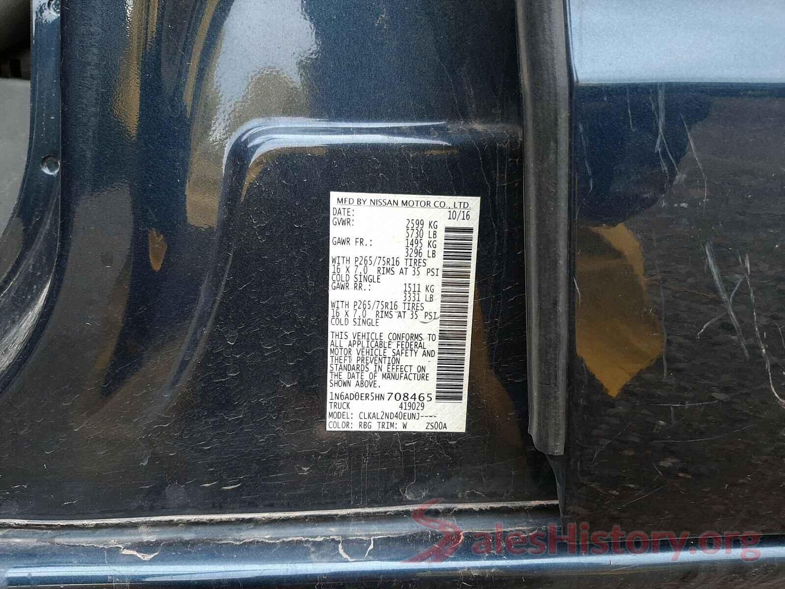 1N6AD0ER5HN708465 2017 NISSAN FRONTIER