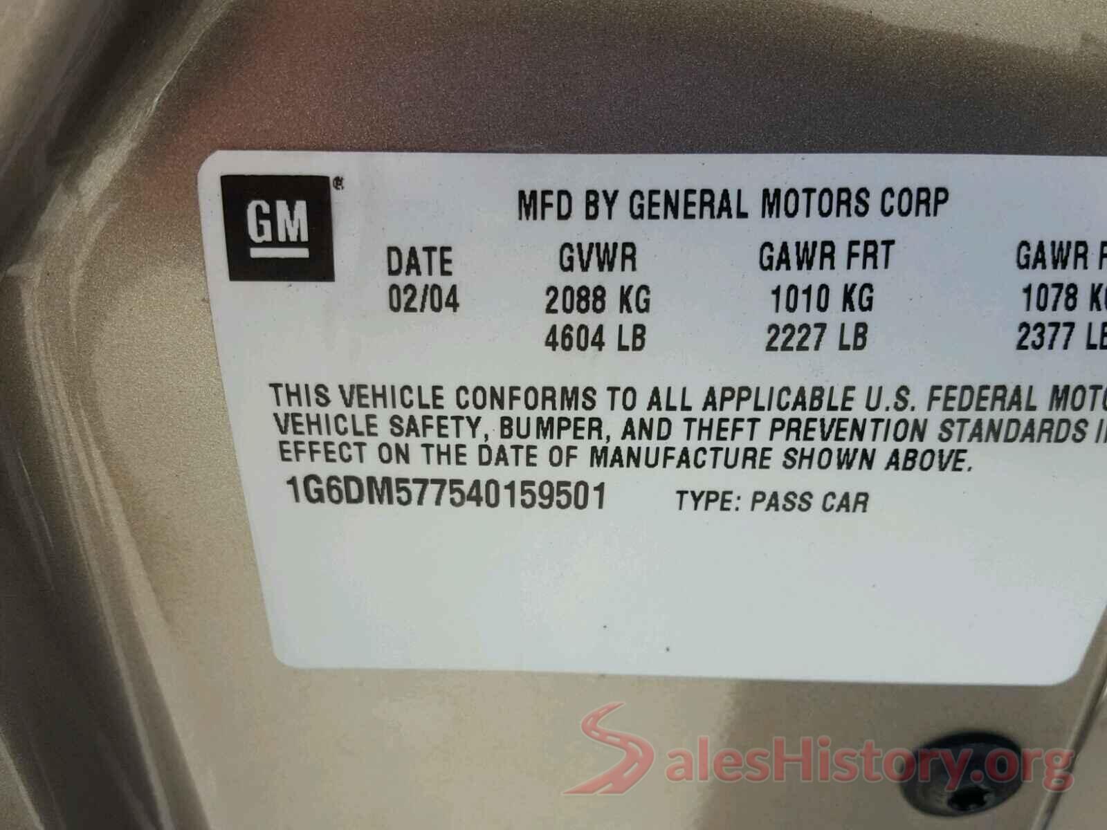 3VW2B7AJ0HM395760 2004 CADILLAC CTS