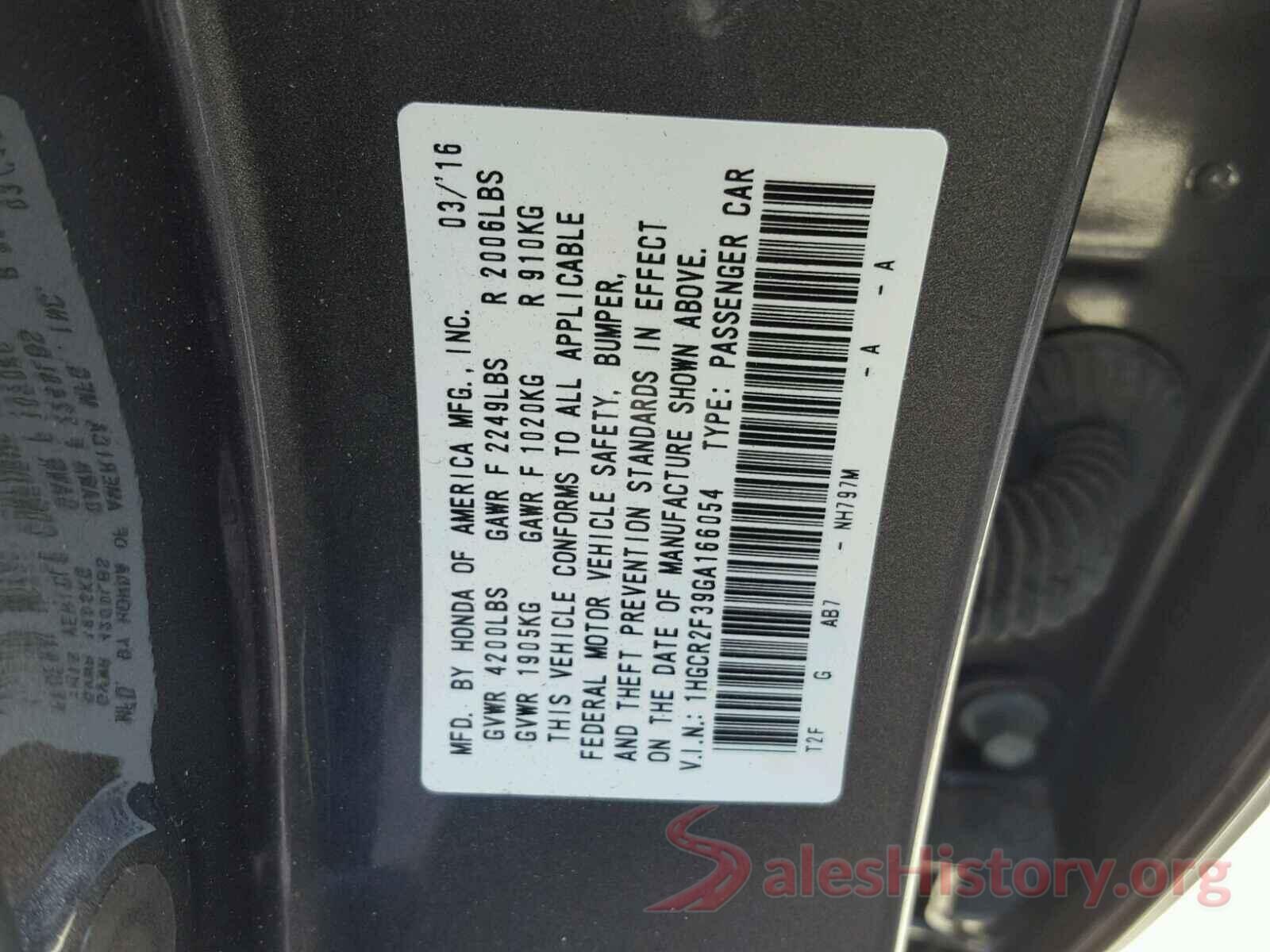 JTEBU5JR8J5532278 2016 HONDA ACCORD