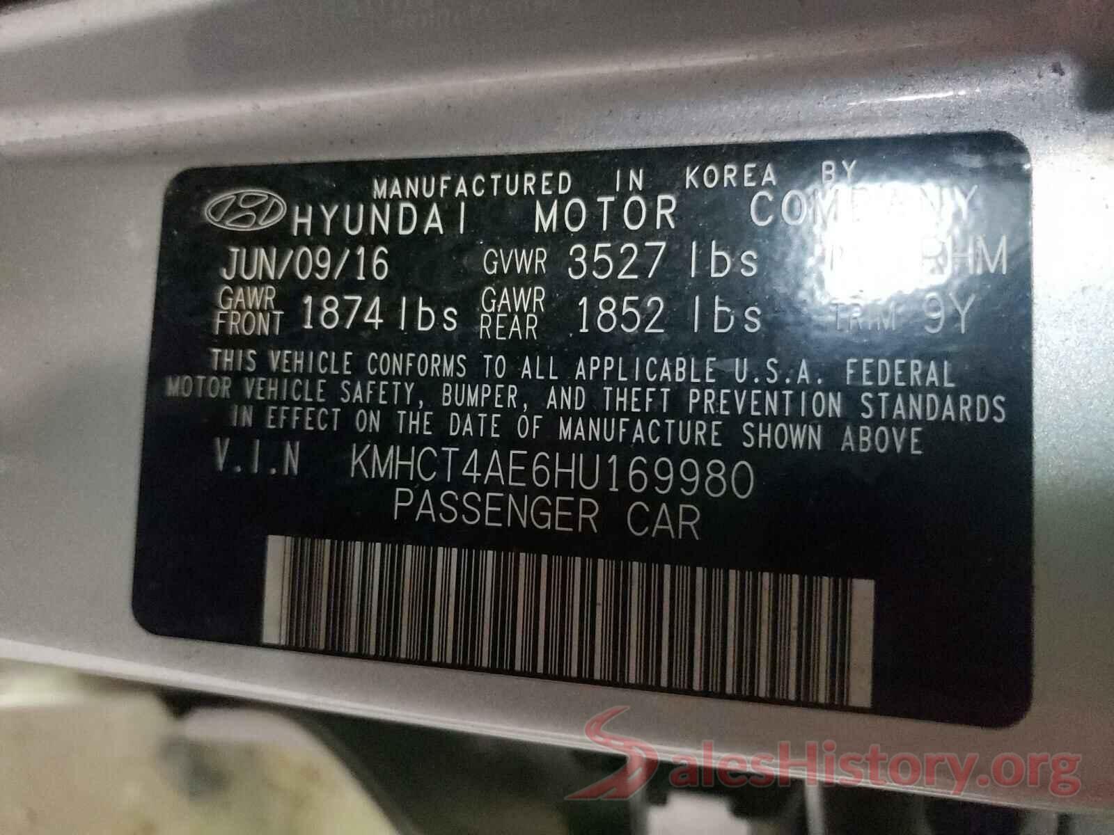 KMHCT4AE6HU169980 2017 HYUNDAI ACCENT