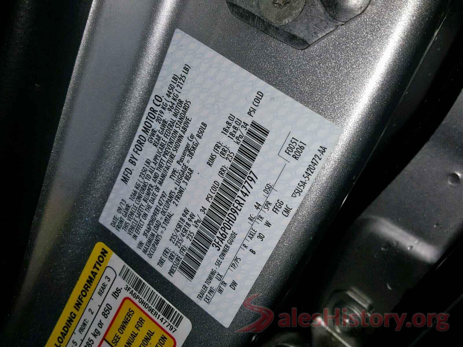 WDC0G4KB8KV134823 2014 FORD FUSION SE