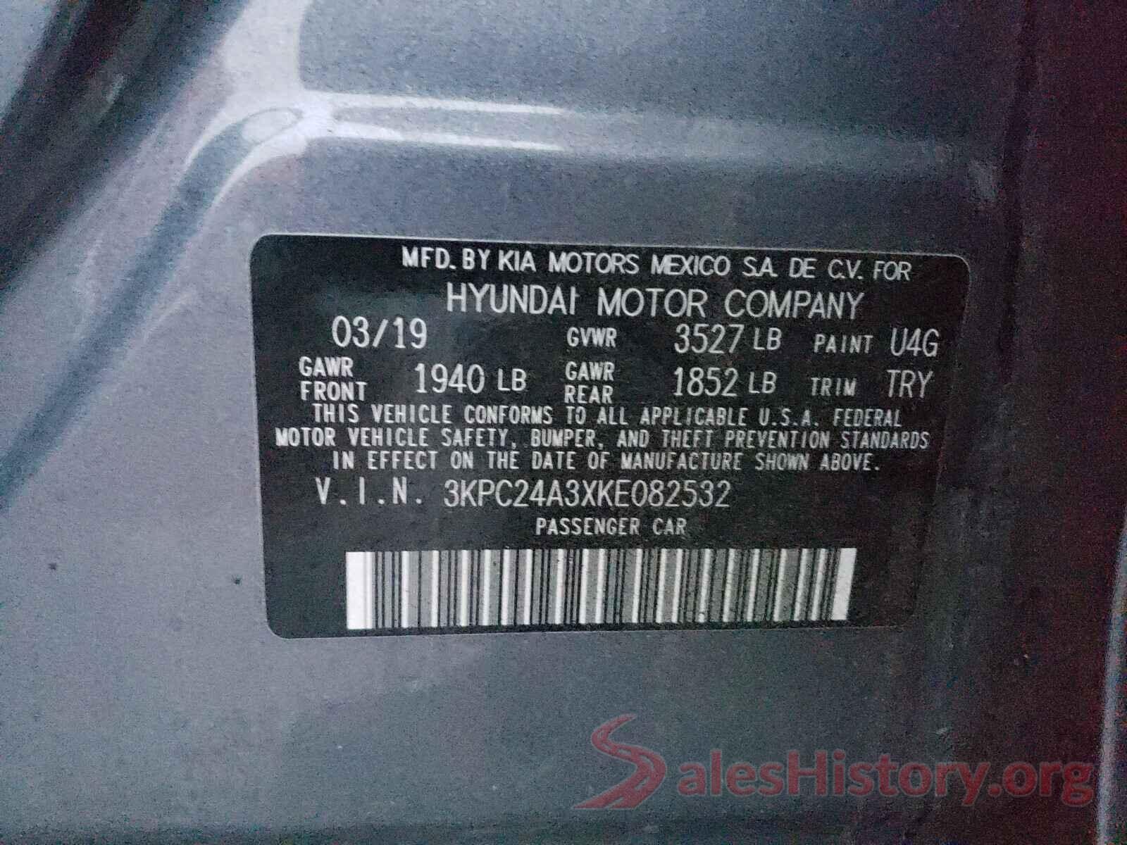 3KPC24A3XKE082532 2019 HYUNDAI ACCENT