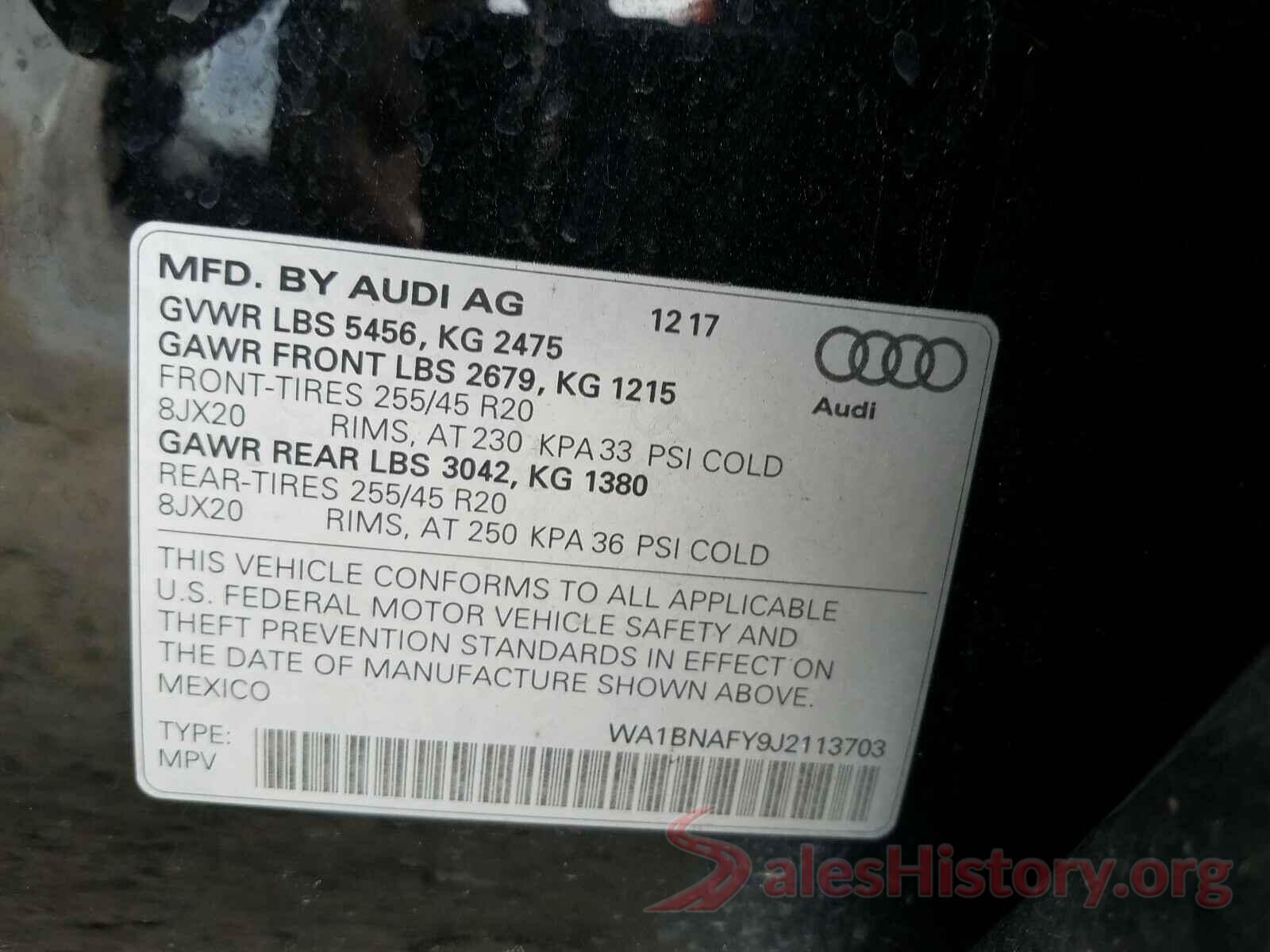 WA1BNAFY9J2113703 2018 AUDI Q5