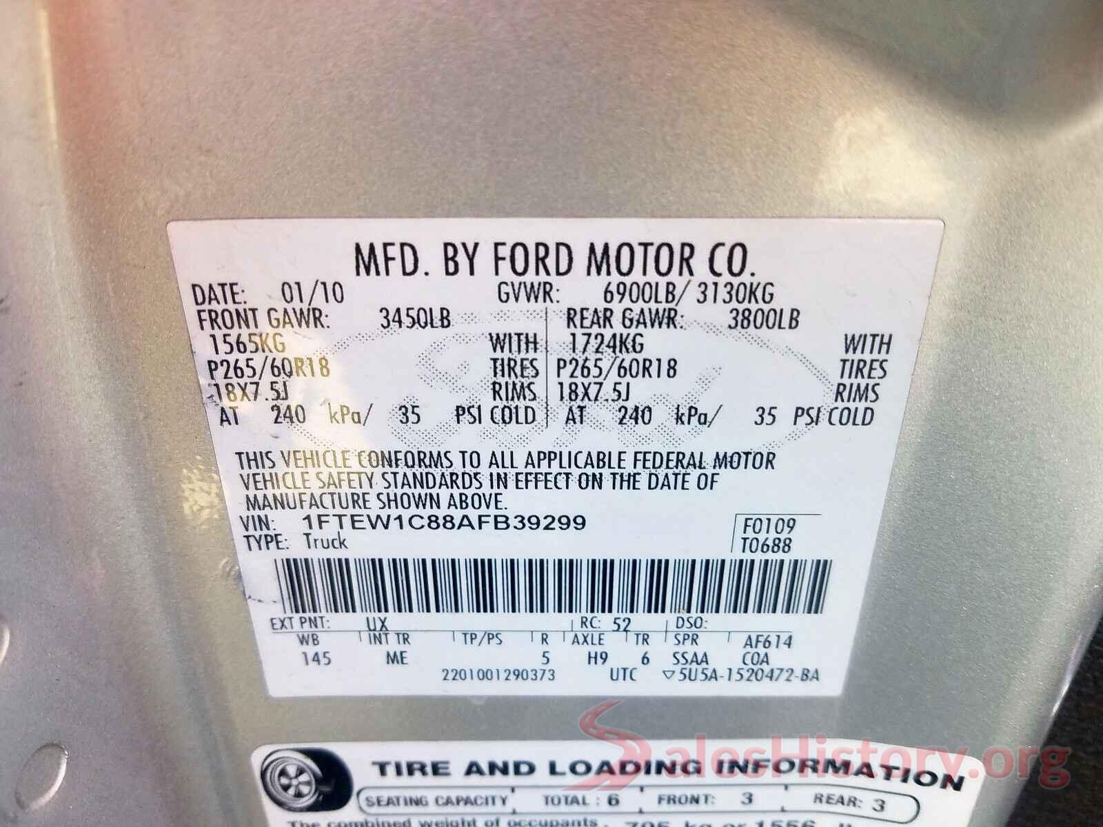 3N1AB7AP9GY281589 2010 FORD F150