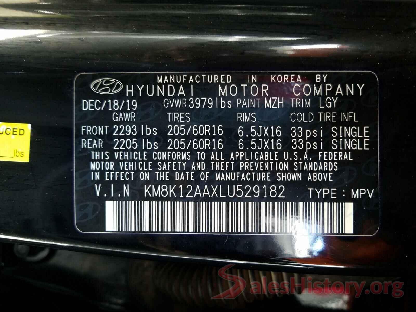 KM8K12AAXLU529182 2020 HYUNDAI KONA