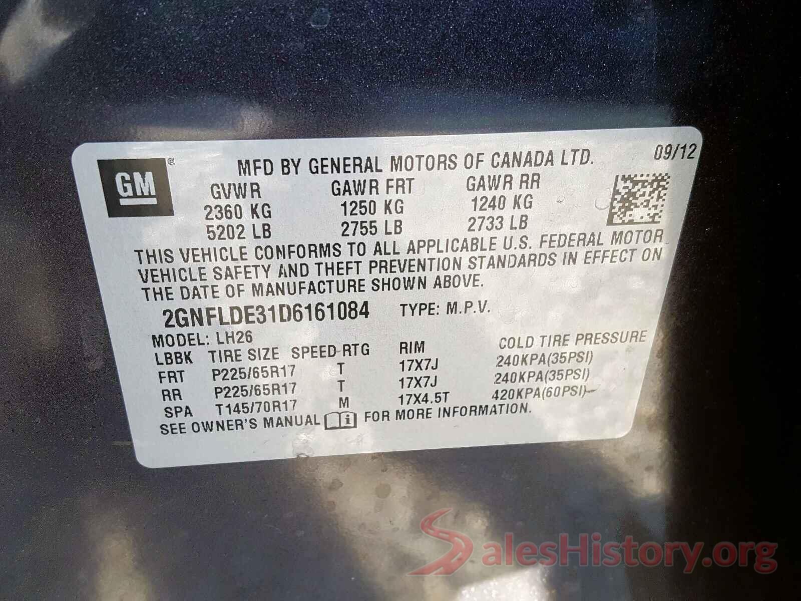 2C3CDXGJ0LH237553 2013 CHEVROLET EQUINOX