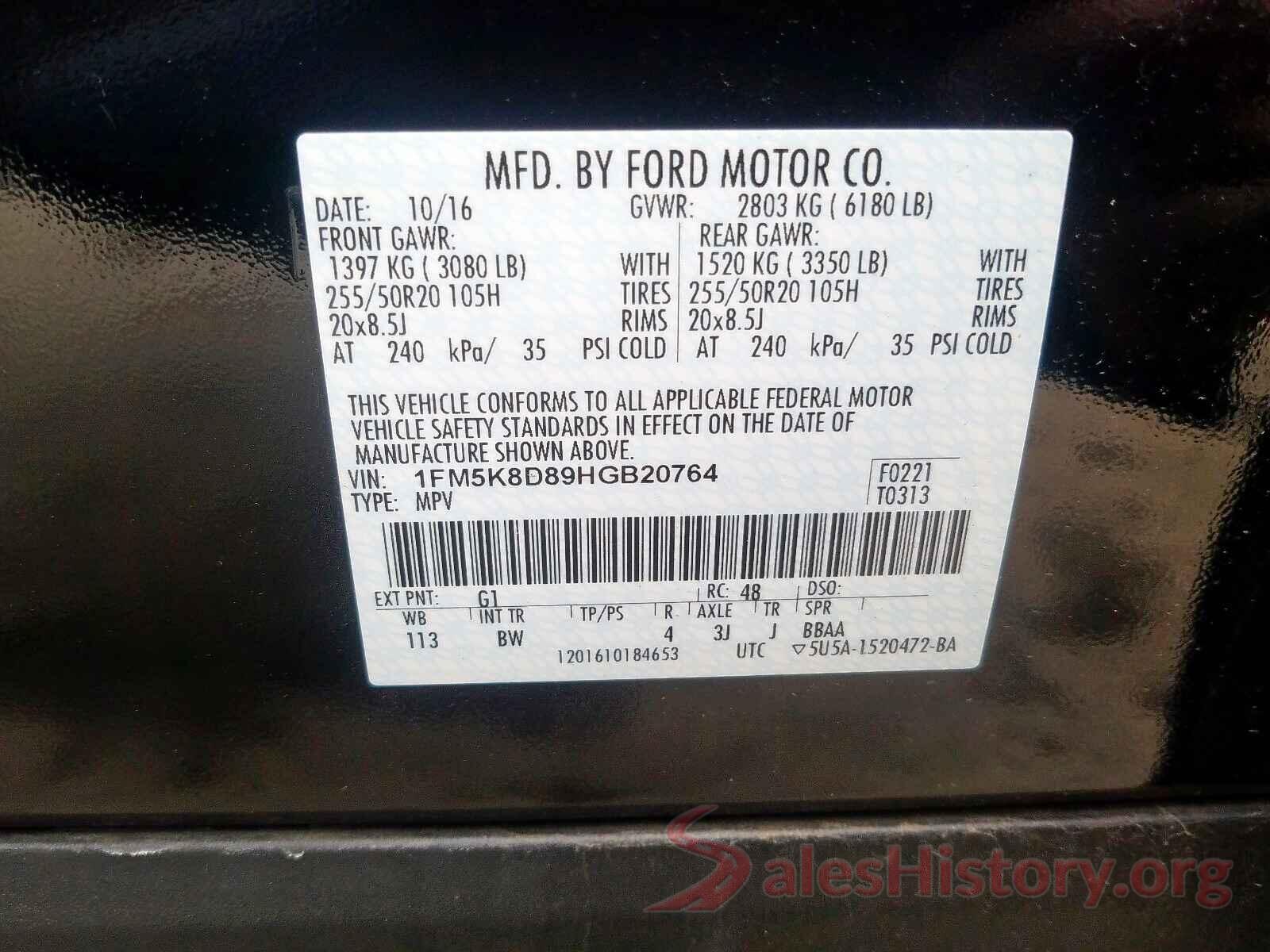 3CZRU6H3XKG729063 2017 FORD EXPLORER