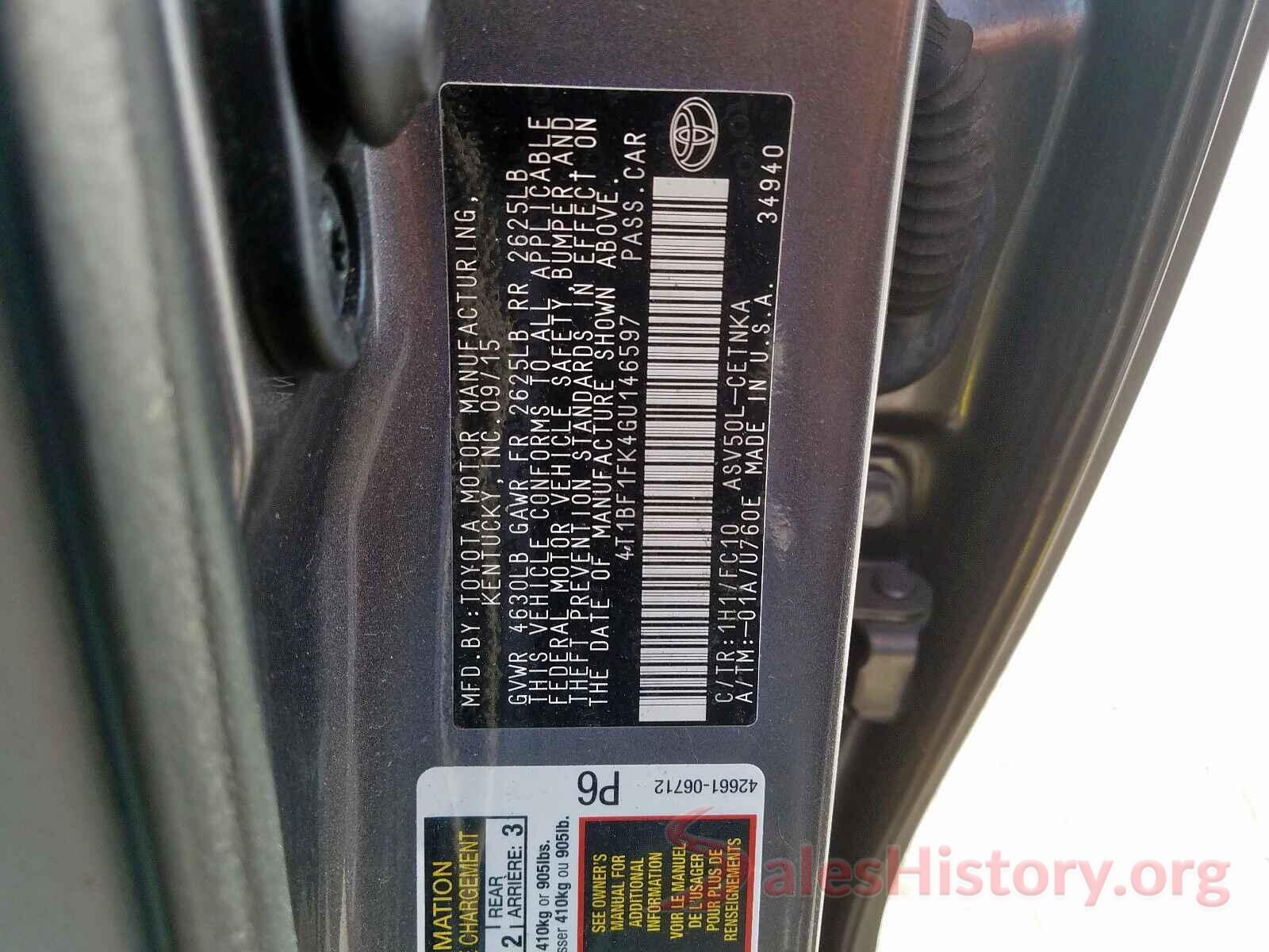 4T1BF1FK4GU146597 2016 TOYOTA CAMRY