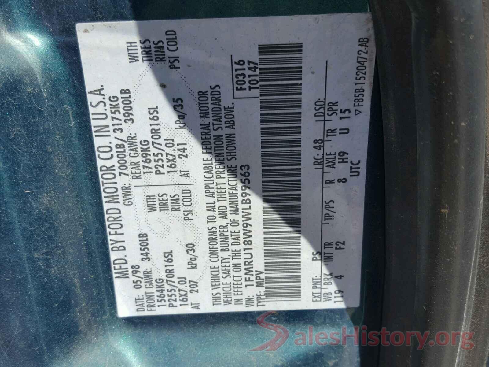 YV4102RK3L1483418 1998 FORD EXPEDITION