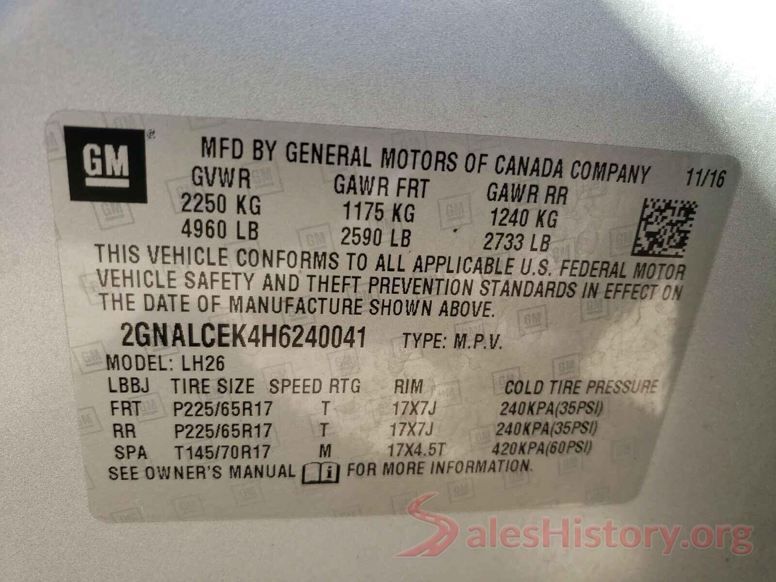 2GNALCEK4H6240041 2017 CHEVROLET EQUINOX