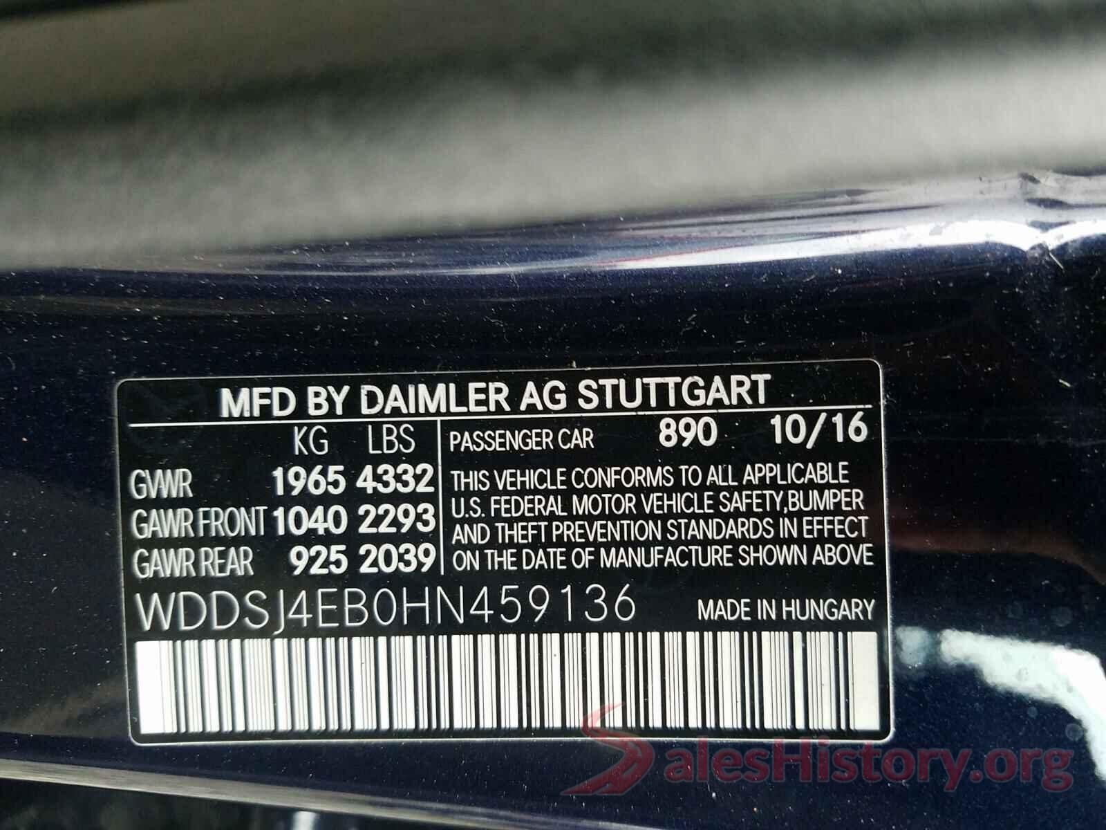 WDDSJ4EB0HN459136 2017 MERCEDES-BENZ C CLASS