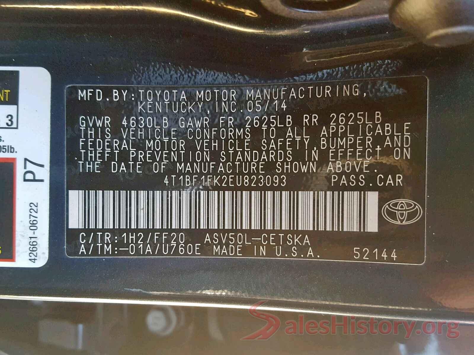 5TFAZ5CN1HX046311 2014 TOYOTA CAMRY