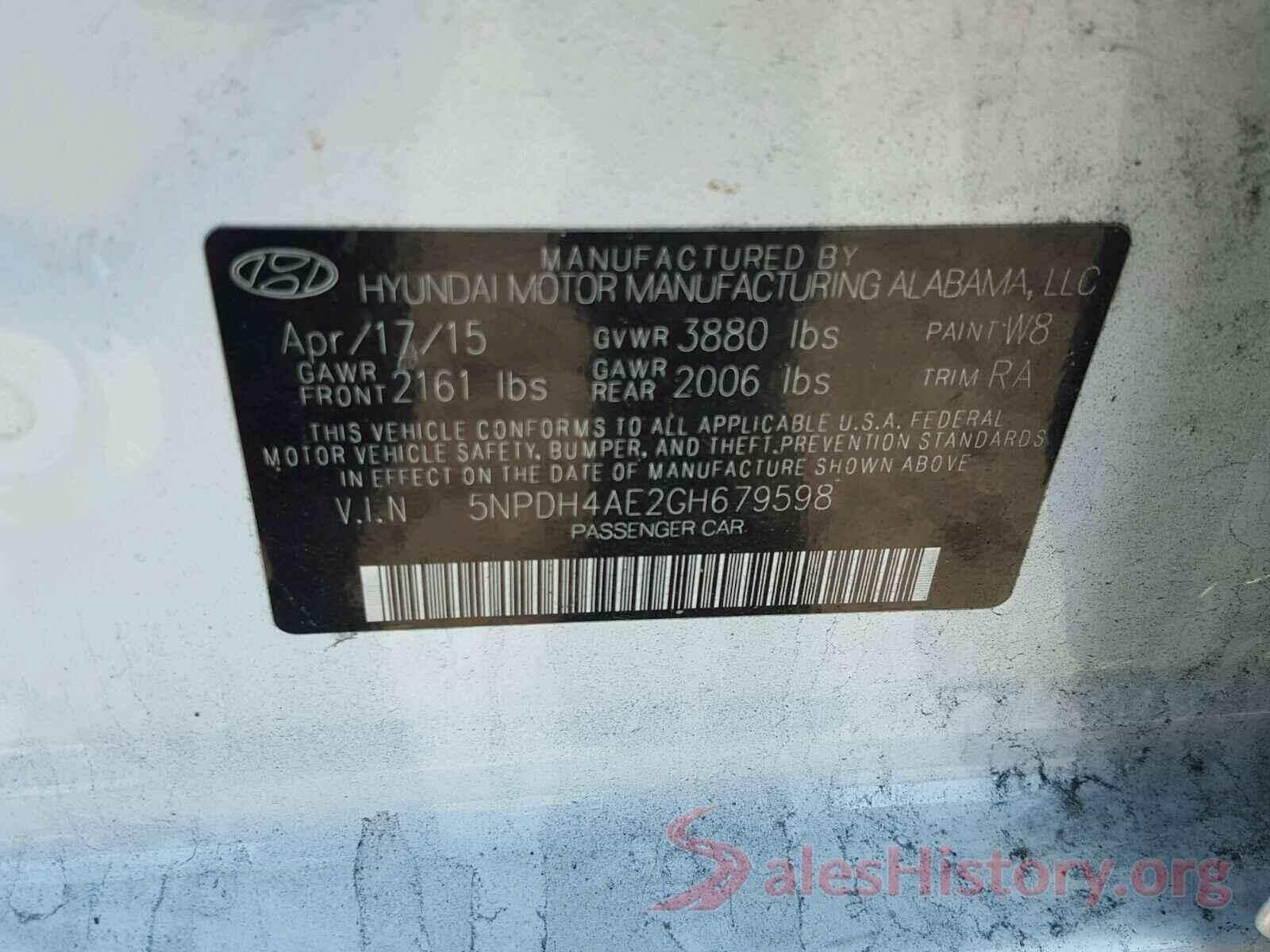 3TMCZ5AN7KM260440 2016 HYUNDAI ELANTRA