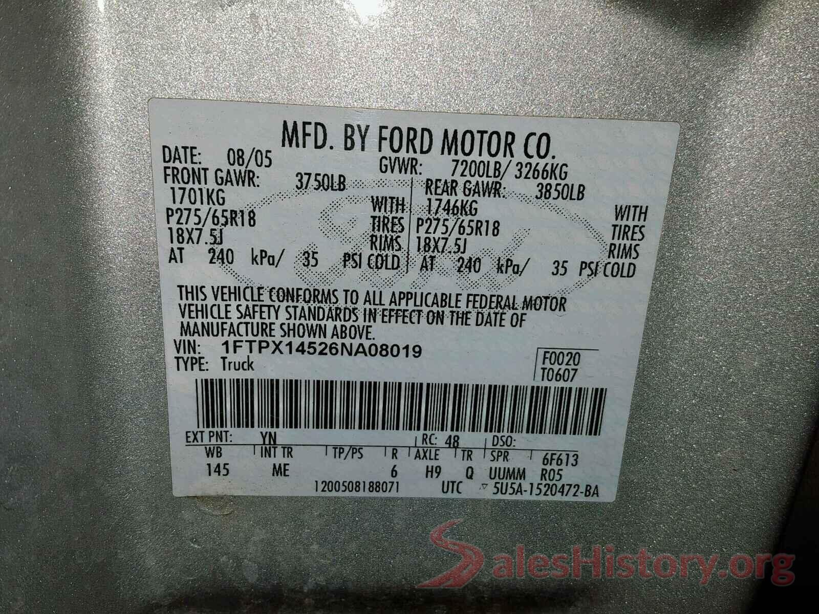 JTDKARFU3G3007554 2006 FORD F150